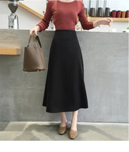 Solid Elegant Glossy Satin Skirt