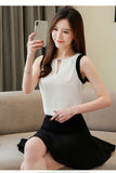 V-Neck Chiffon Sleeveless Solid Blouse Shirt