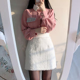 Long Sleeve Cute Sweet Pocket Blouse Shirt