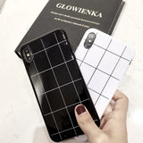 Glossy Plaid Style Case For iPhone