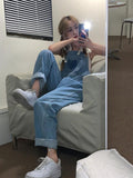 Heart Pattern Casual Denim Jumpsuit