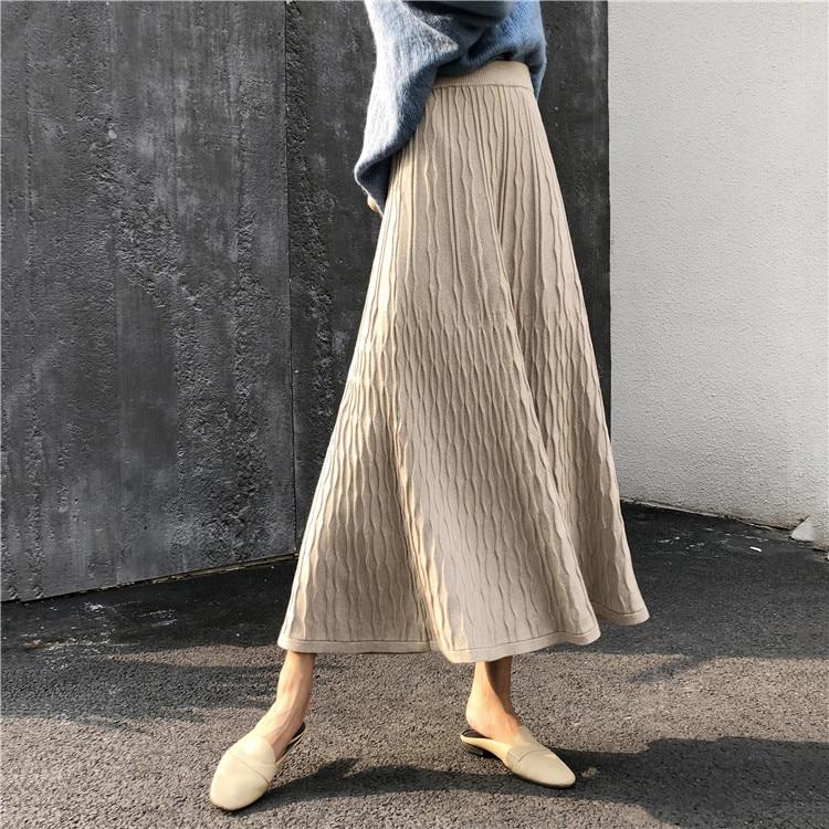 Elegant Knitted A-Line Skirt – Tomscloth