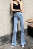 High Waisy Skinny Flare Jeans Pants