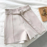 High Waist Wide Leg Shorts With Belt