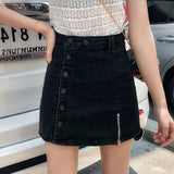 Zipper Button A-Line Sexy Skirt Jeans