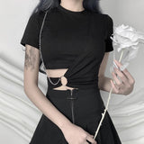 Sexy Hollow Out Chain Gothic Shirt