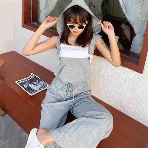 Loose Wide Leg Hooded Jumpsuits