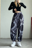 High Waist BOHO Printing Pattern Loose Sweatpants
