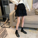 High Waist Elegant Pleated A-Line Lace Skirts