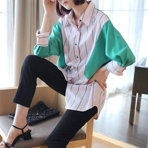 Elegant Striped Blouse Shirt