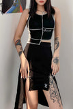 High Waist Skinny Sexy Hollow Out Knee Length Skirt