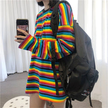 Long Sleeve Rainbow Striped Shirt