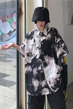 Gothic Tie Dye Printed Blouse Shirt