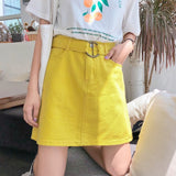 High Waist Skirt A-Line With Belt