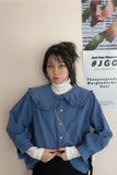 Solid Blouse Peter Pan Collar Shirt