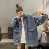 Loose Double Pockets Oversized Jeans Jacket