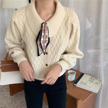 Lapel Style Knitted Cardigan Sweater