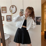 Long Sleeve Cute Basic Cropped Shirt