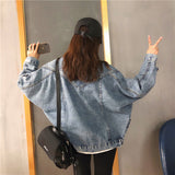 Big Pocket Loose High Collar Denim Jacket