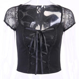 Sexy Lace Gothic Casual Shirt