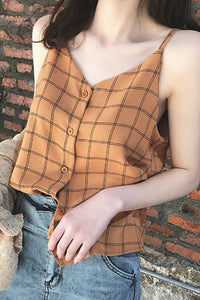 Plaid Style Sexy Camis Tank Top