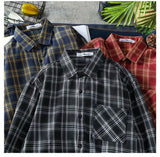 Loose Long Sleeve Vintage Plaid Shirt