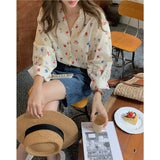 Sweet Floral Pattern Elegant Chiffon Shirt