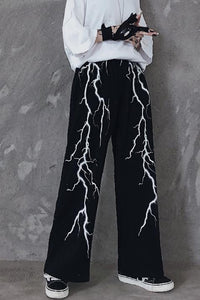 Thunder Lightning Gothic Wide Leg Pants