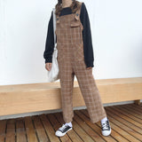 Jumpsuits Corduroy Plaid 