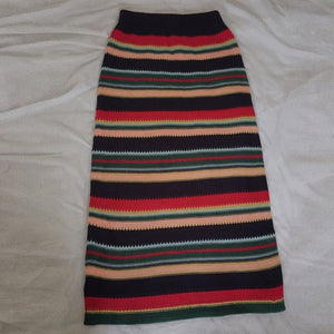 Elegant Striped Knitted A-Line Skirt
