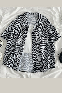 Zebra Pattern Casual Blouse Shirt
