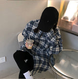 Loose Oversize Plaid Blouse Shirt