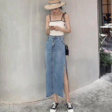Split Long Midi Jeans Skirts