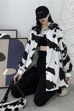 Loose Cow Milk Printed Long Sleeve Shirt