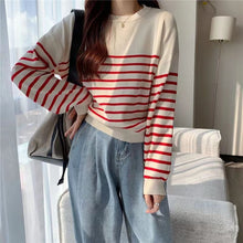 Long Sleeve O-Neck Striped Casual Sweater