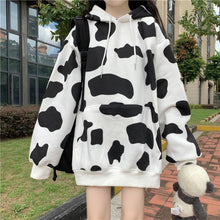Loose Oversize Cow Pattern Hooded Jacket