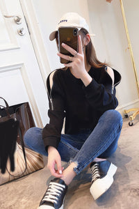 Stylish Zipper Hollow Out Loose Sweater