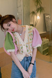 Cute Contrast Colors Simple Slim Shirt