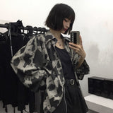 Gothic Tie Dye Pattern Long Sleeve Blouse Shirt