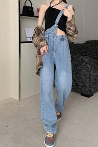 Casual Irregular Style Denim Jumpsuits