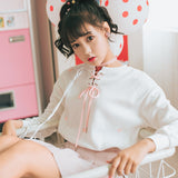Love Embroidery Tie Sweatshirt