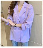Long Sleeve Notched Solid Elegant Blazers