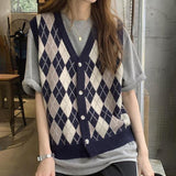 Vintage Sleeveless V-Neck Vest Sweater