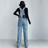 Loose Solid Retro Denim Jumpsuits