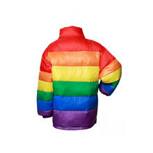 Rainbow Striped Coat Parka Jacket