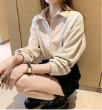 Single Breasted Solid Button Corduroy Shirt