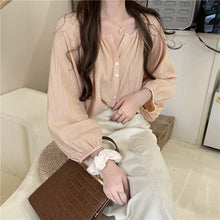 Long Sleeve Elegant French Style Loose Blouse Shirt