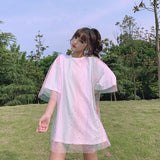Mesh Gradient Color Transparent Shirt