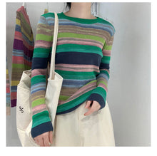 Soft Stretchy Multicolor Striped Sweater