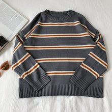 Vintage Striped Style O-Neck Sweater